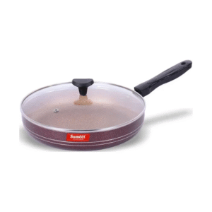 Granite Finish Fry Pan With Tempered Glass